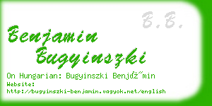 benjamin bugyinszki business card